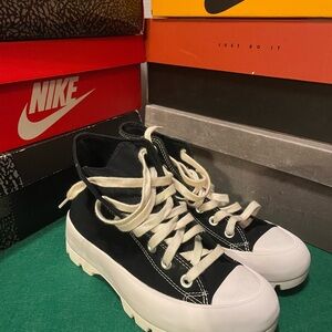 Black and White High-Top Sneakers